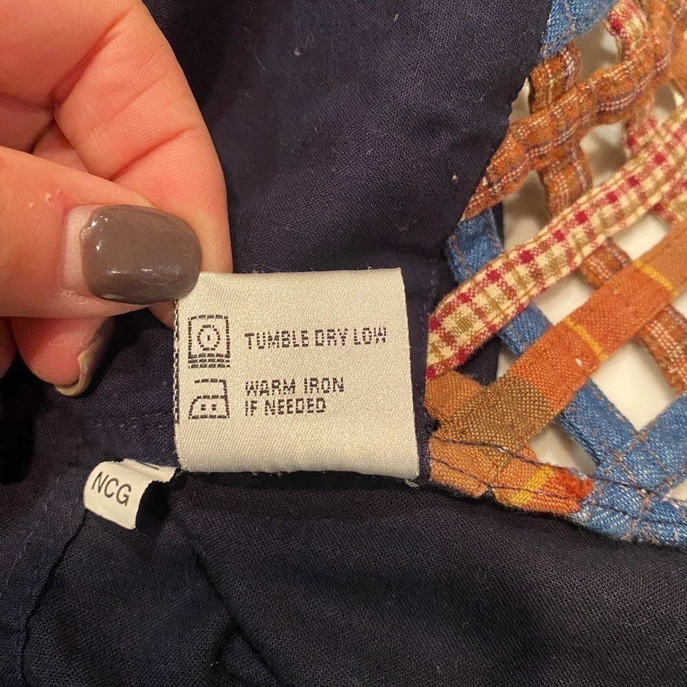 Casey & Max Navy Corduroy Front with Embroidered Fall / Autumn/ Scarecrow Boho - Picture 11 of 13